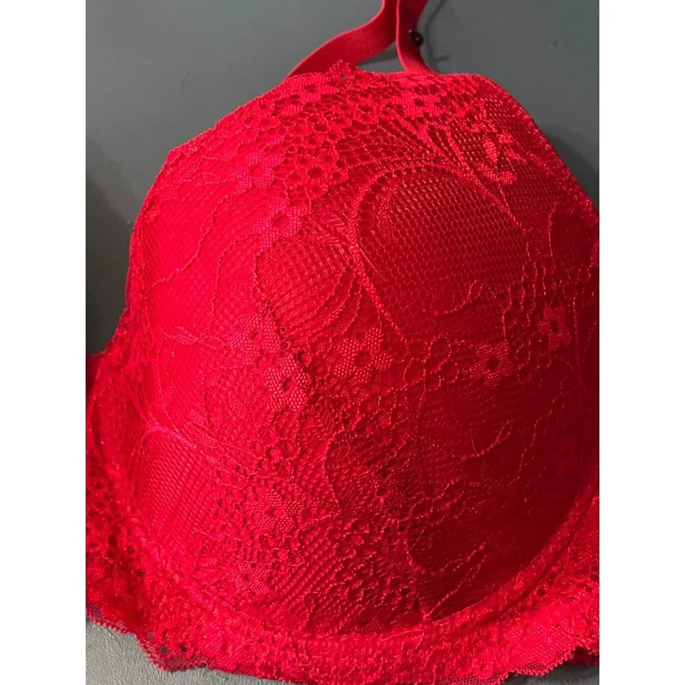 Just‎ Be 38DD Red Lace Underwire Bra Coquette